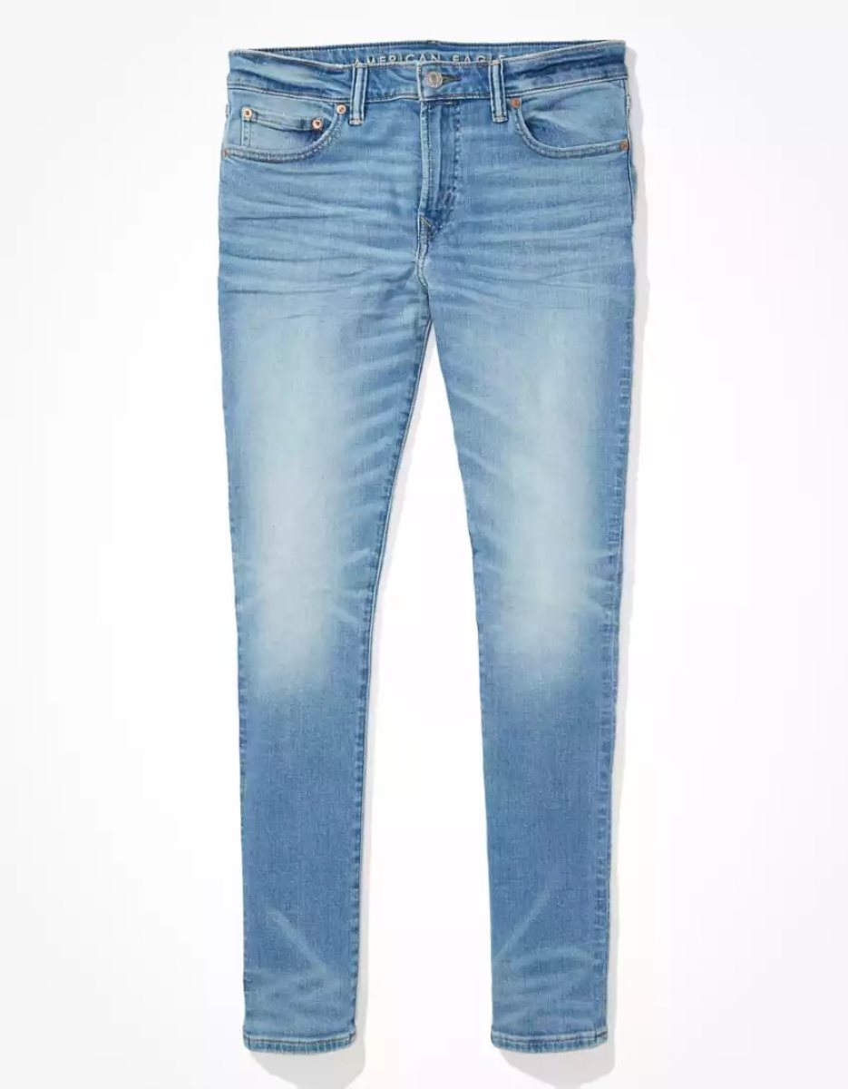 Jean American Eagle AE AirFlexSkinny Bleu Homme | UXO-42247741